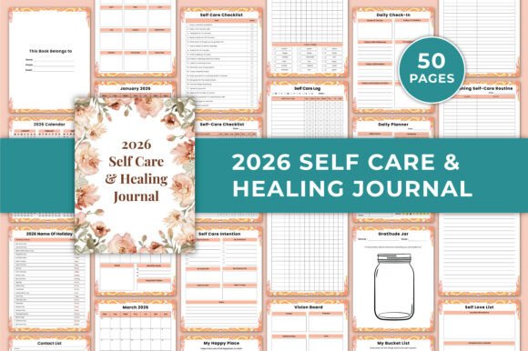 2026 Self Care Healing Journal Canva