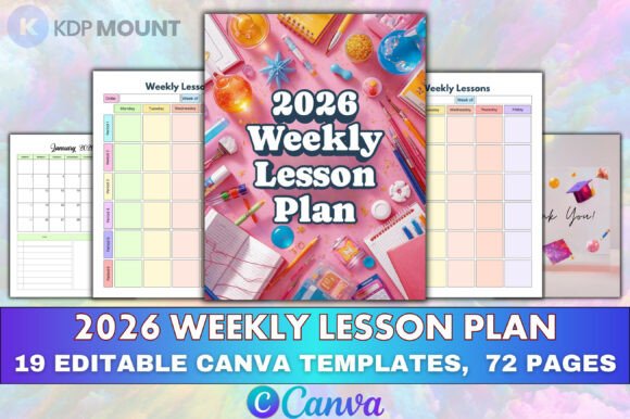 2026 Weekly Lesson Plan Canva Editable