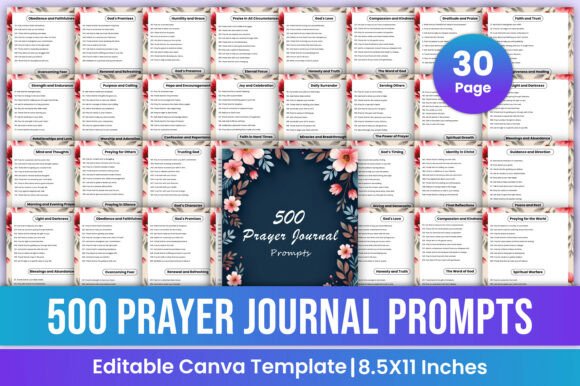500 Prayer Journal Prompts Canva KDP: A Flexible, Theme-Based Tool for Intentional Prayer Practice