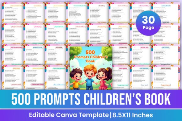 500 Prompts Children’s Book Canva KDP