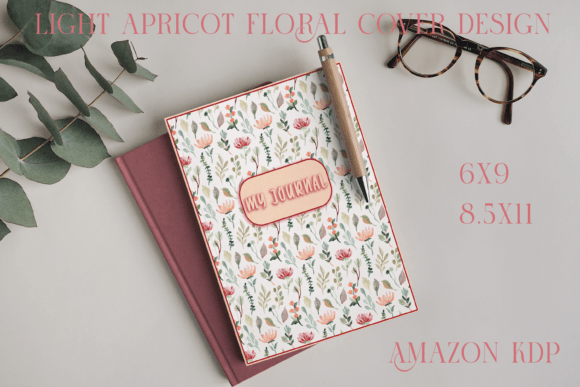 Floral Apricot Book Cover Template KDP