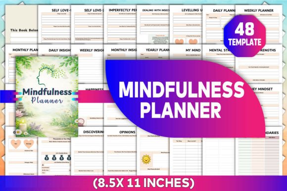 Mindfulness Planner KDP Canva Interiors