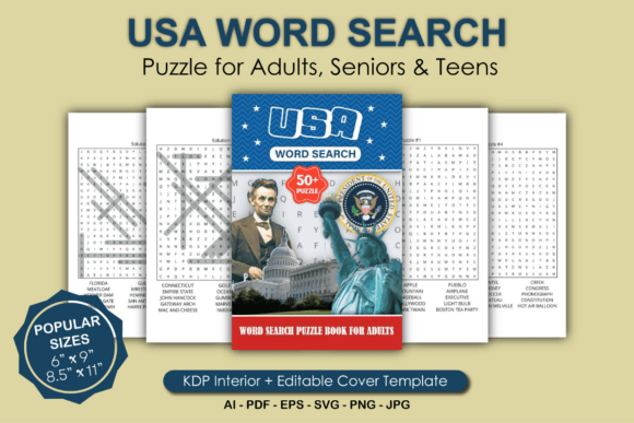 USA Word Search Puzzle Book for Adults